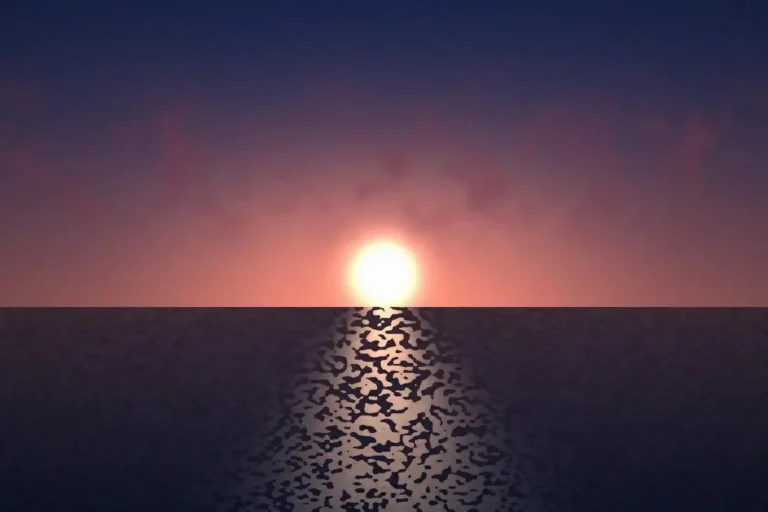 Coucher de soleil qui se reflète sur l'eau