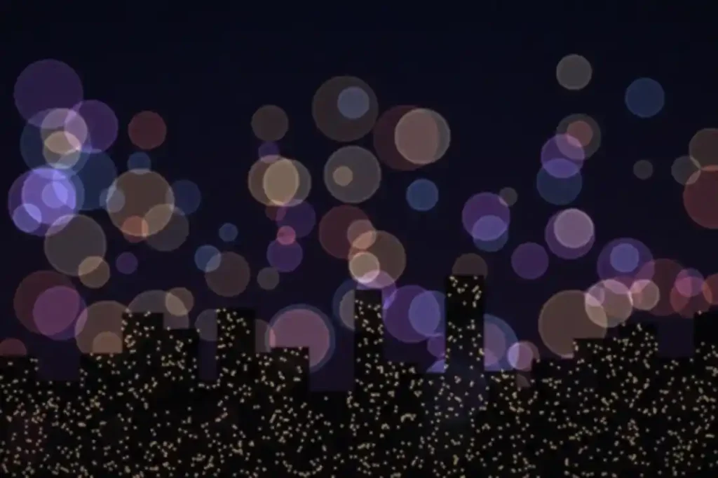 Lumières floues de la ville la nuit